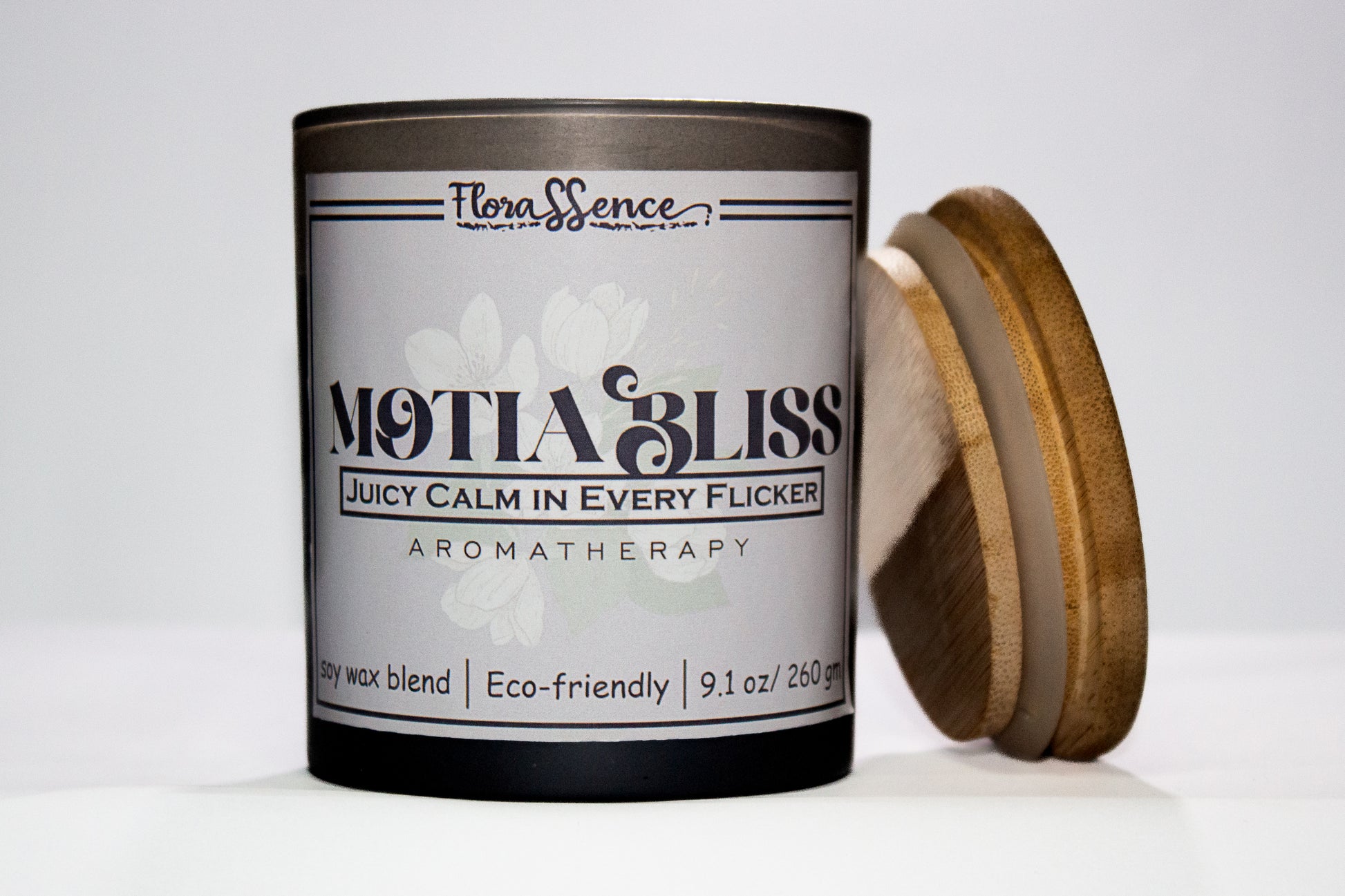 Top quality motia fragrance candle and 100% soy wax blend